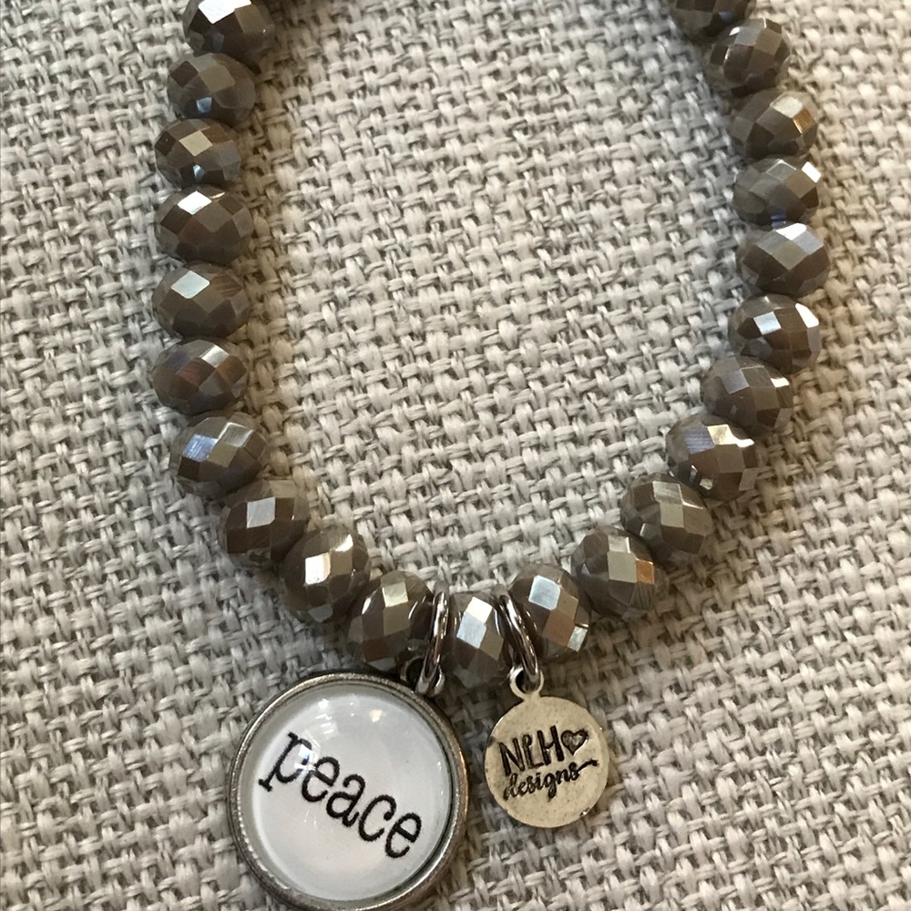 NLH Inspirational Pyrite Stretch Charm Bracelet
